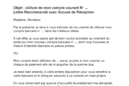 Résiliation Compte Bancaire – Résilions – Lettre De Résiliation